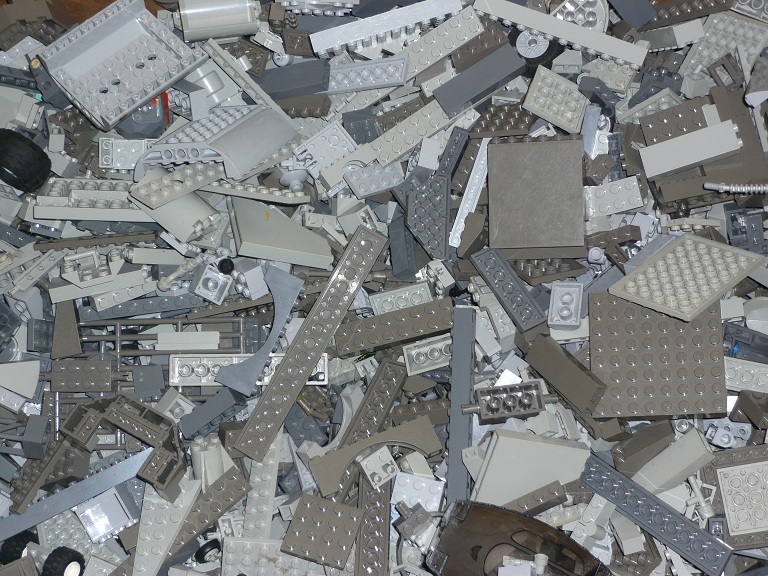 1 kg graue LEGO Steine ca.700 Teile Markenwelt Voegele