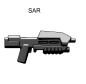 Preview: Brickarms SAR Gun waffe in schwarz für LEGO Figuren