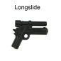 Preview: Brickarms Longslide Gun waffe in schwarz für LEGO Figuren