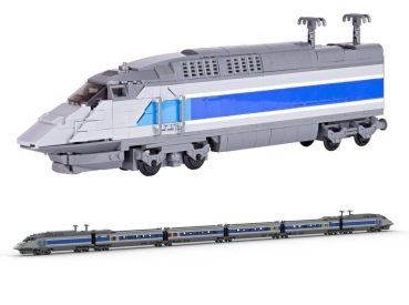 BlueBrixx Express Train grey blue 3076 parts 102743