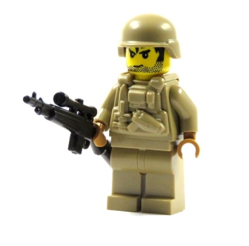 SWAT Custom Figure from LEGO parts and BrickArms parts tan