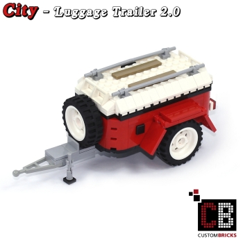 Custom Luggage trailer 2.0 T1 10220 red made of LEGO® bricks