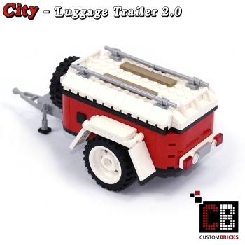 Custom Luggage trailer 2.0 T1 10220 white made of LEGO® bricks