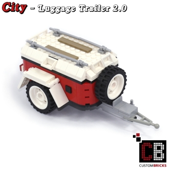 Custom Luggage trailer 2.0 T1 10220 white made of LEGO® bricks