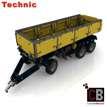 Custom Arocs trailer with tipping function instruction yellow