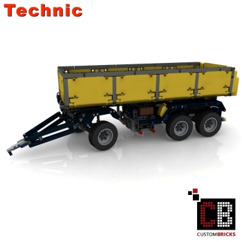 Custom Arocs trailer with tipping function instruction yellow