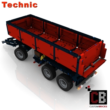 Custom Arocs trailer with tipping function instruction red