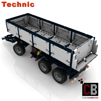 Custom Arocs trailer with tipping function instruction white