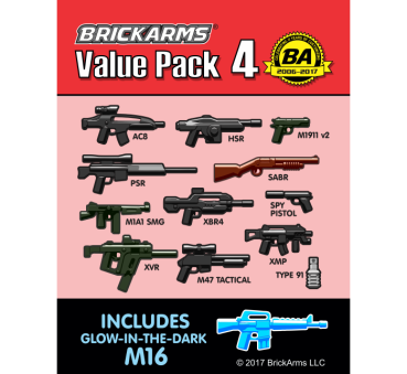 BrickArms Value Pack 4 with 12 weapons and weapon accessories for LEGO ® figures