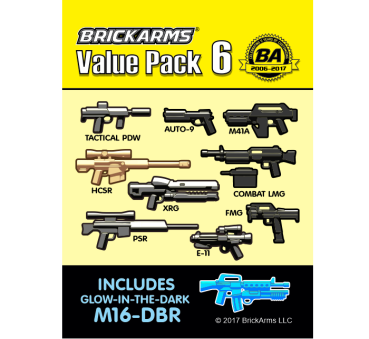 BrickArms Value Pack 6 with 10 weapons and weapon accessories for LEGO ® figures