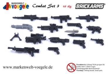 Custom Brickarms Combat Set 3. 16 weapons for LEGO® figures