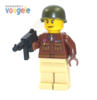 Custom Figure CustomBricks U.S. officier brown /tan with M1A1 made of LEGO bricks