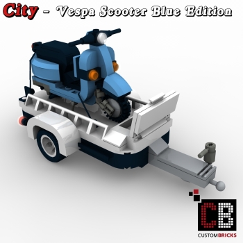 Custom instruction for Vespa scooter with a trailer eg for 10220 T1 blue Edition