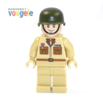 Custom Figure CustomBricks U.S. Soldier tan made of LEGO bricks with printed head