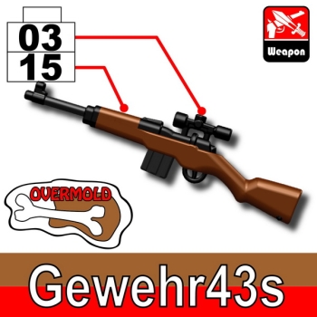 Custom Minifig.cat Gewehr43s black brown for LEGO figures