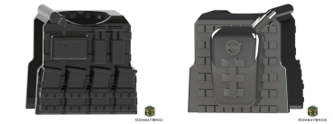 Combat Brick Vest with Hydration packon the back in black for LEGO® figures