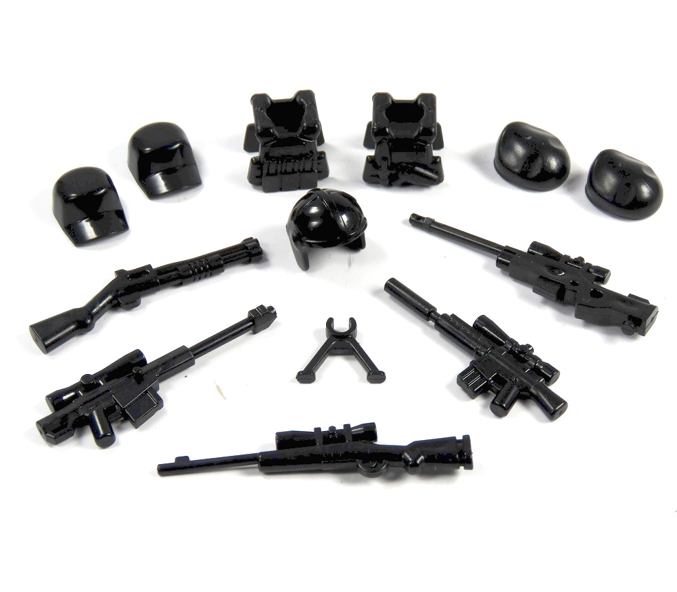 Custom Polizei SWAT Waffen Set Mütze Maschinengewehr Zubehör für LEGO® Figuren 