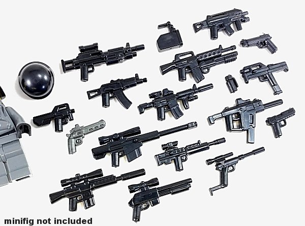 BrickArms Modern Combat Pack - Tactical Pack Weapons Pack - Markenwelt  Voegele