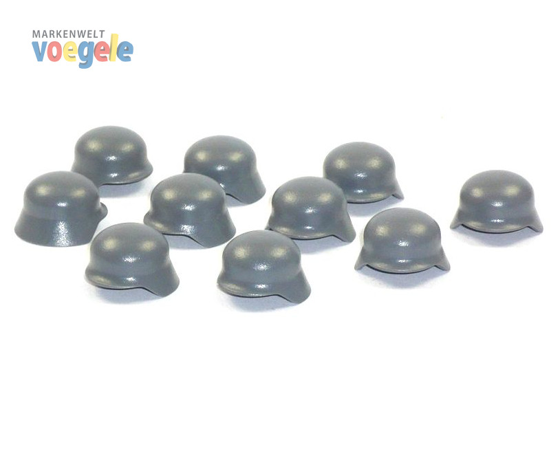 BrickArms Custom WWII soldiers helmets 10 peaces in grey for LEGO