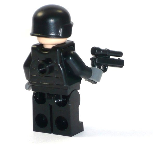 Soldat US Spezialeinheit aus LEGO® Teilen mit Custom Zubehör mit Waffe grau 