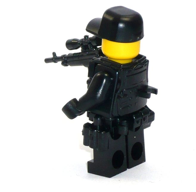 5 Custom Cap Mütze schwarz für LEGO® Figuren Helm Soldat Swat Polizist 