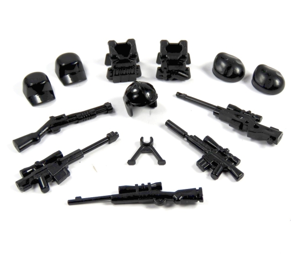 Scharfschützen Zubehör Set Waffen Mützen und Westen für LEGO Figuren 13 teilig
