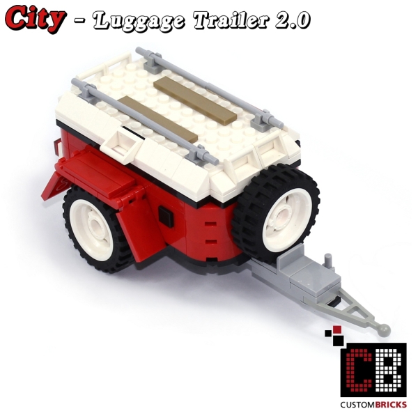 Custom Luggage trailer 2.0 T1 10220 red made of LEGO® bricks