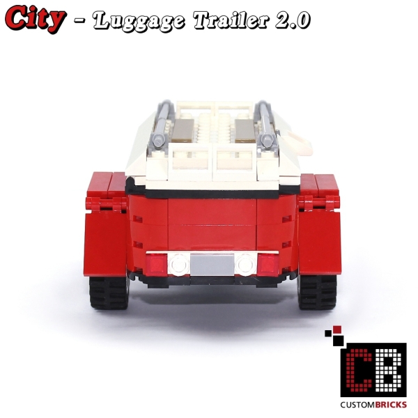 Custom Luggage trailer 2.0 T1 10220 red made of LEGO® bricks