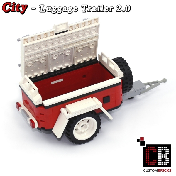 Custom Luggage trailer 2.0 T1 10220 white made of LEGO® bricks