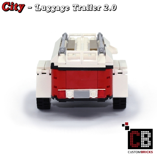 Custom Luggage trailer 2.0 T1 10220 white made of LEGO® bricks