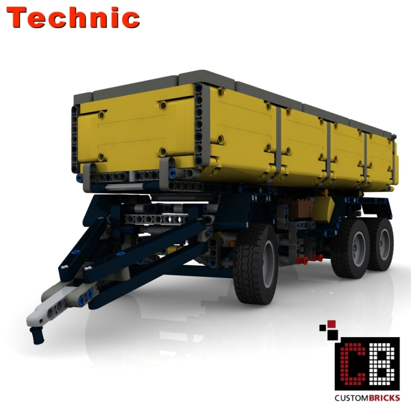 Custom Arocs trailer with tipping function instruction yellow