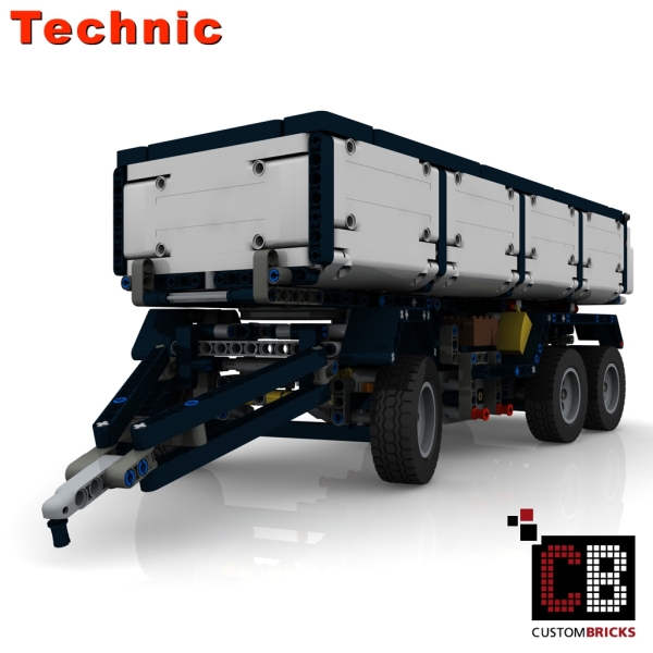 Custom Arocs trailer with tipping function instruction white