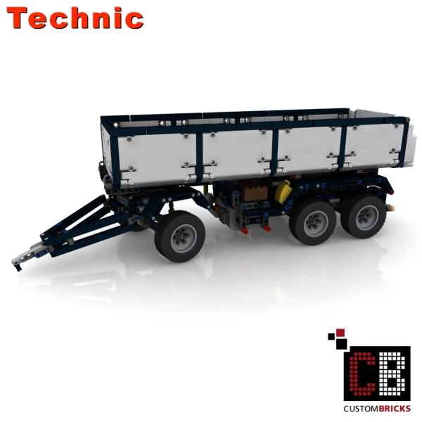 Custom Arocs trailer with tipping function instruction white