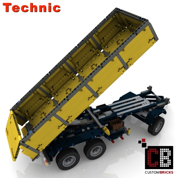Custom Arocs trailer with tipping function instruction yellow