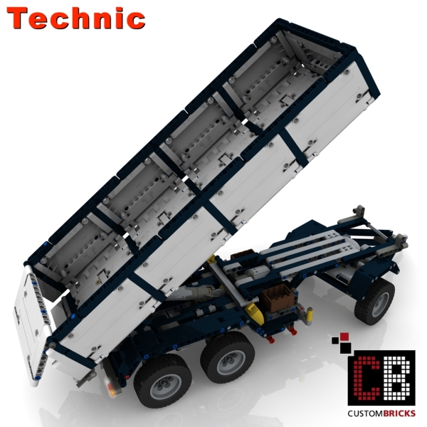 Custom Arocs trailer with tipping function instruction white