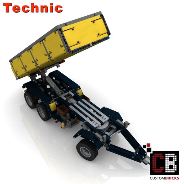 Custom Arocs trailer with tipping function instruction yellow