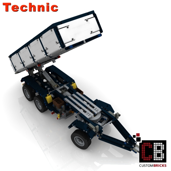 Custom Arocs trailer with tipping function instruction white