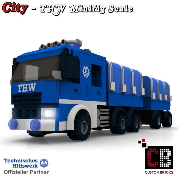 Custom THW Modell Bauanleitung LKW Lang mit Plane