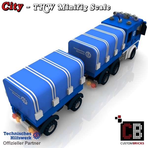 Custom THW Modell Bauanleitung LKW Lang mit Plane