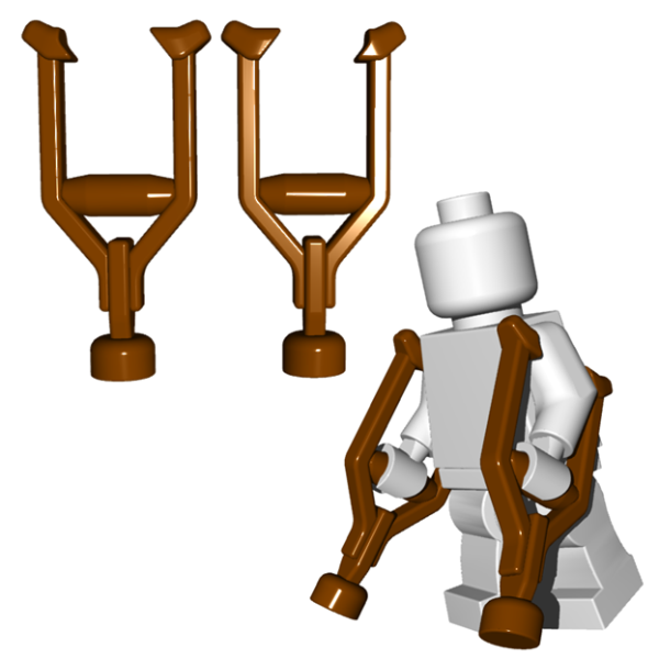 BrickWarriors Crutches for LEGO Figuren brown