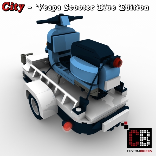 Custom instruction for Vespa scooter with a trailer eg for 10220 T1 blue Edition