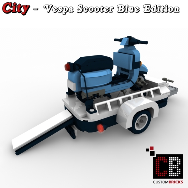Custom instruction for Vespa scooter with a trailer eg for 10220 T1 blue Edition