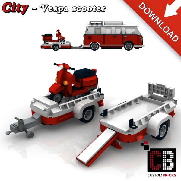 Custom instruction for Vespa scooter with a trailer eg for 10220 T1