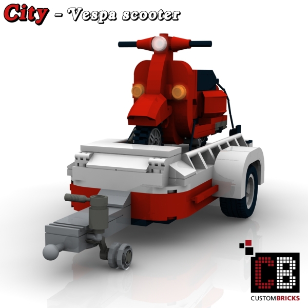 Custom instruction for Vespa scooter with a trailer eg for 10220 T1