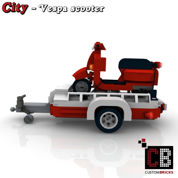 Custom instruction for Vespa scooter with a trailer eg for 10220 T1