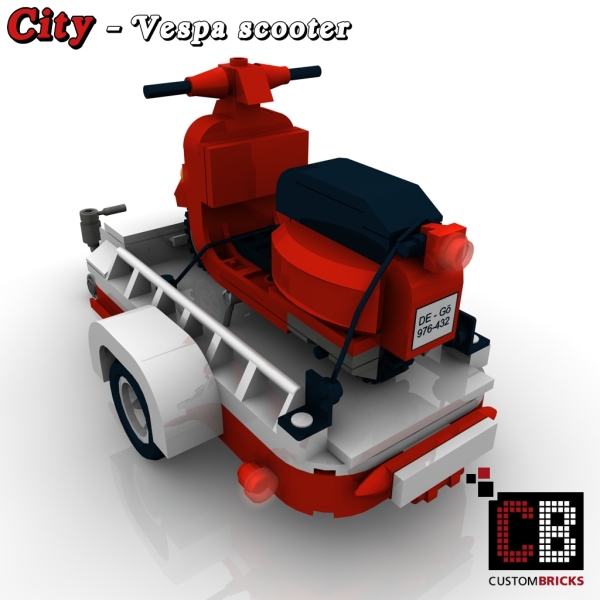 Custom instruction for Vespa scooter with a trailer eg for 10220 T1
