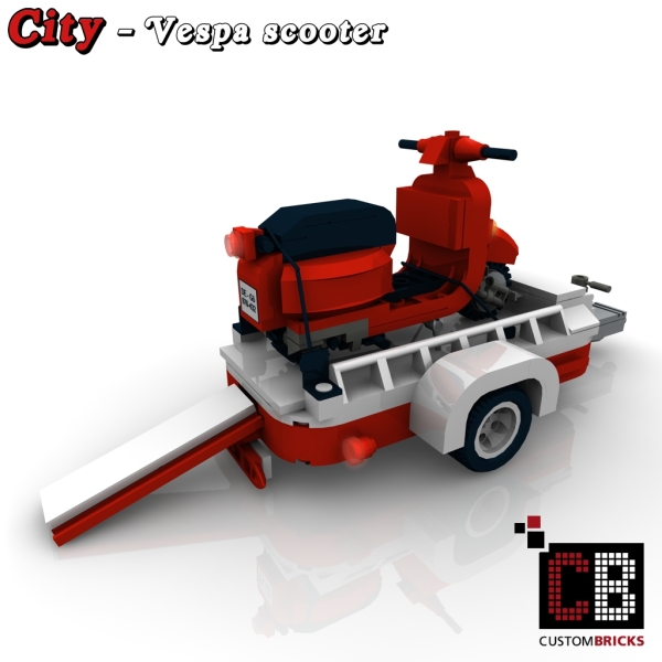 Custom instruction for Vespa scooter with a trailer eg for 10220 T1