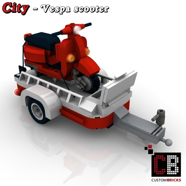 Custom instruction for Vespa scooter with a trailer eg for 10220 T1