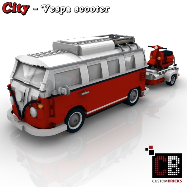 Custom instruction for Vespa scooter with a trailer eg for 10220 T1