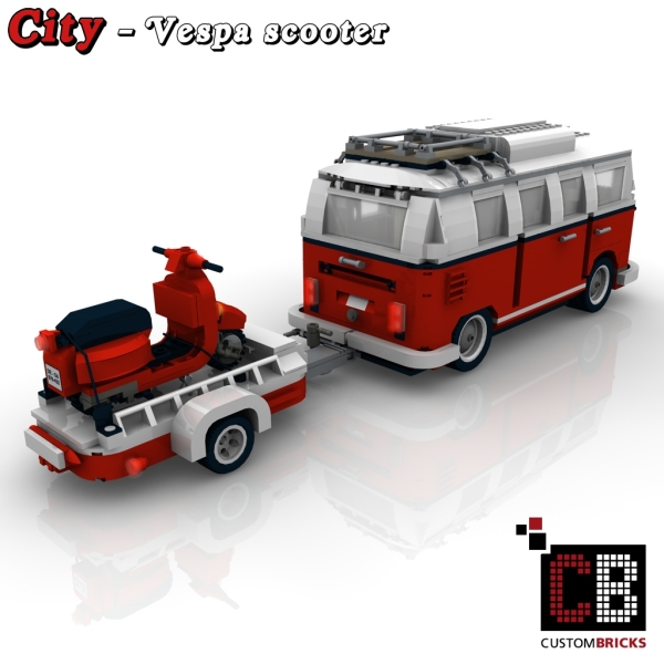 Custom instruction for Vespa scooter with a trailer eg for 10220 T1